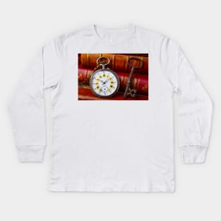 Lovely Pocket Watch And Old Key Kids Long Sleeve T-Shirt